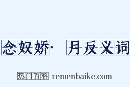 念奴娇·月反义词是什么意思的图片